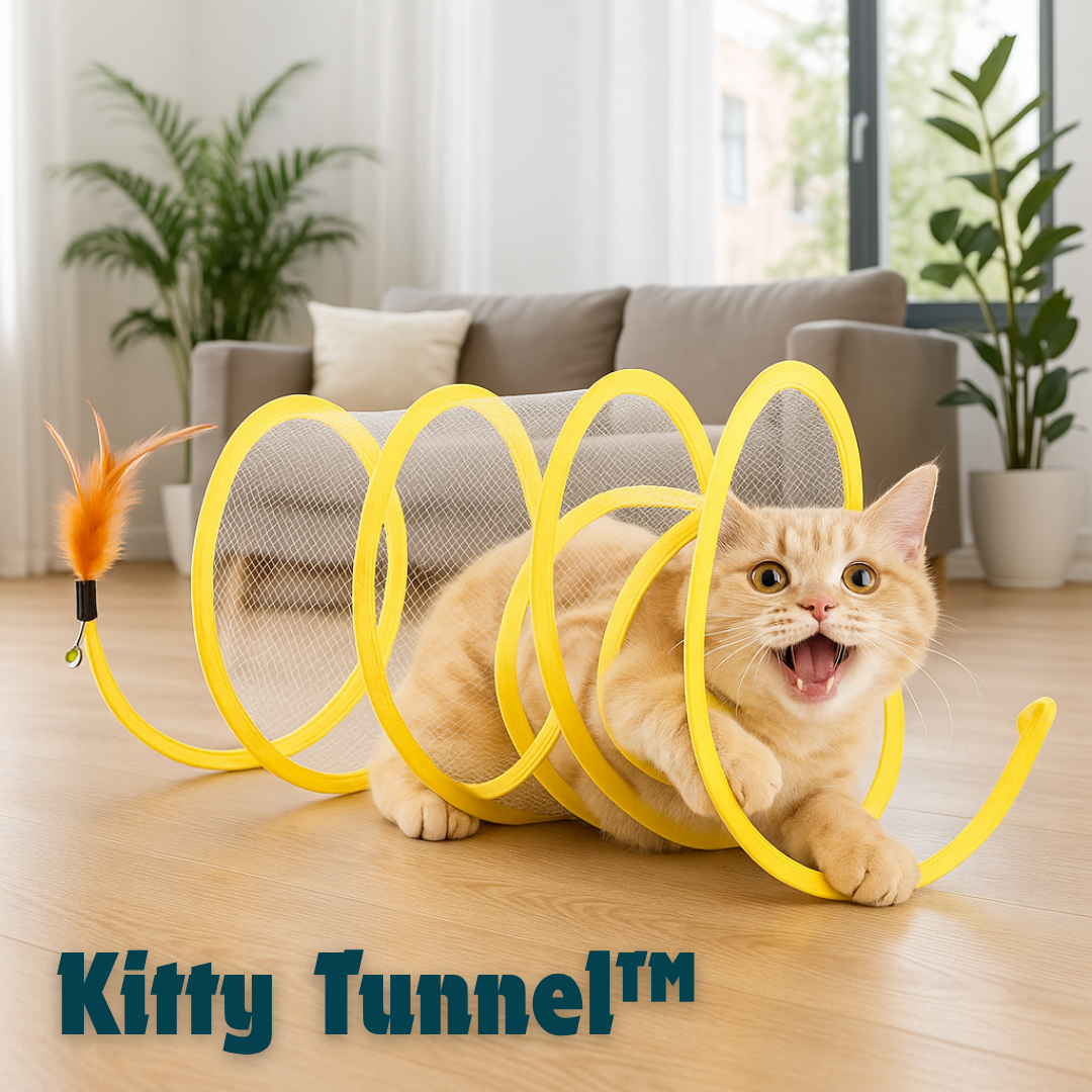 Túnel de juegos con plumas y sisal
