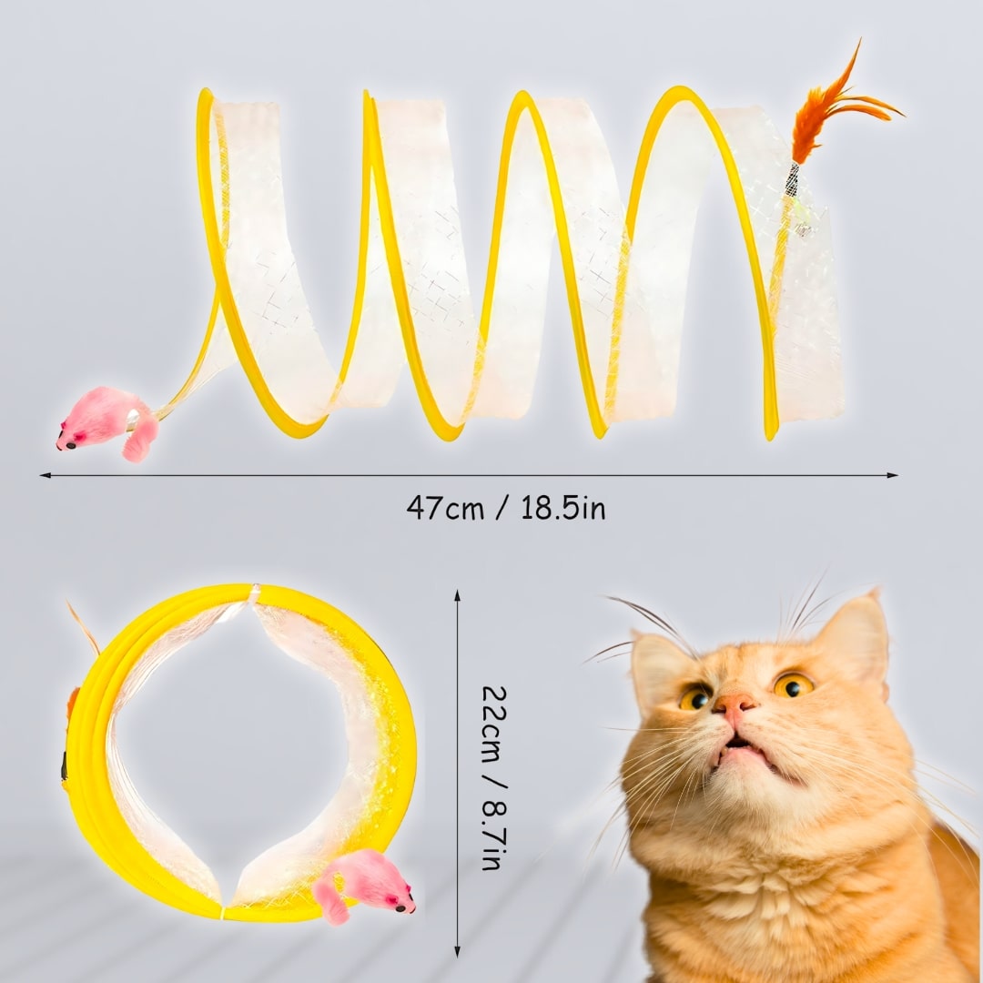 Túnel de juegos con plumas y sisal