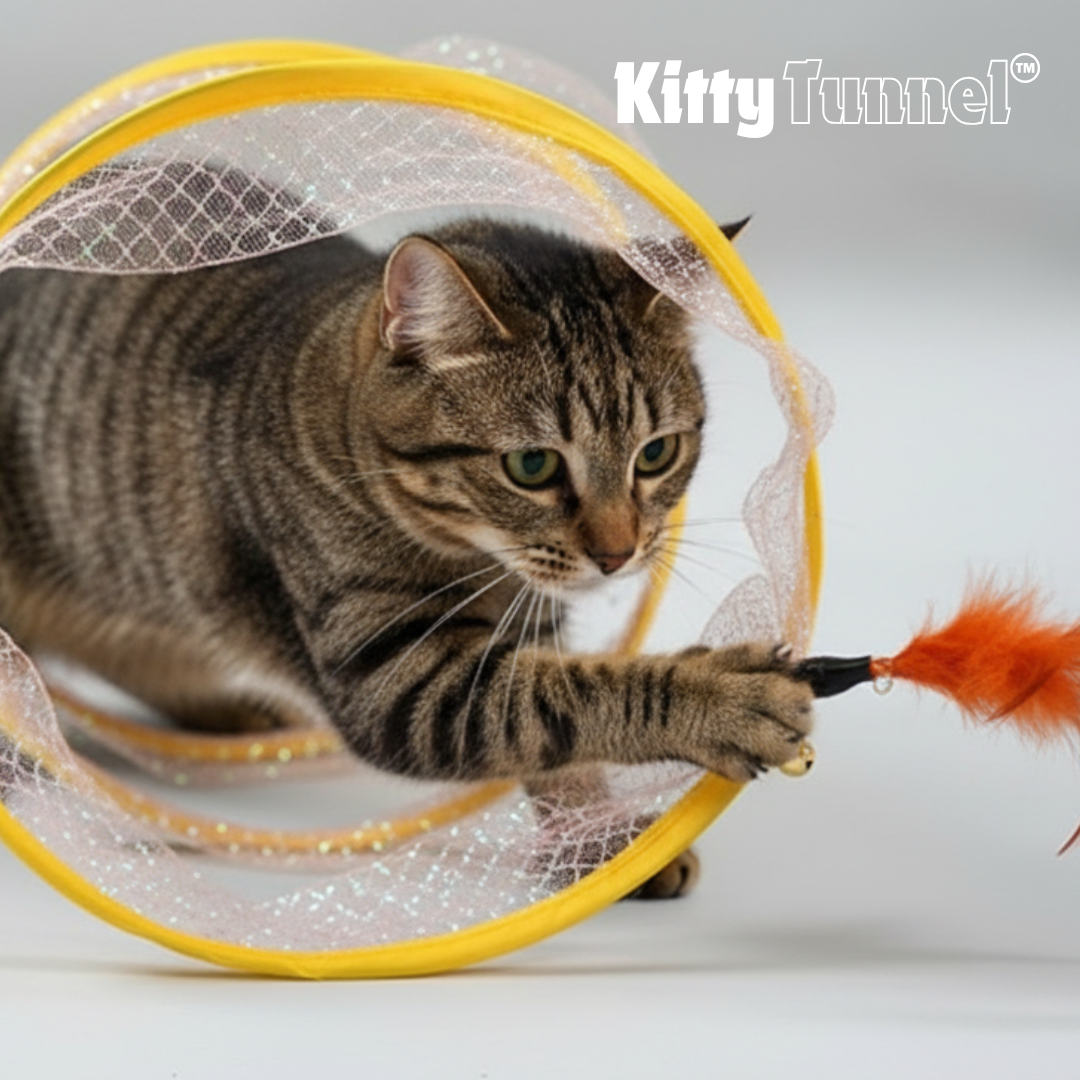 Túnel de juegos con plumas y sisal