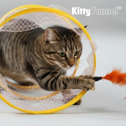 Túnel de juegos con plumas y sisal