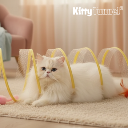 Túnel de juegos con plumas y sisal