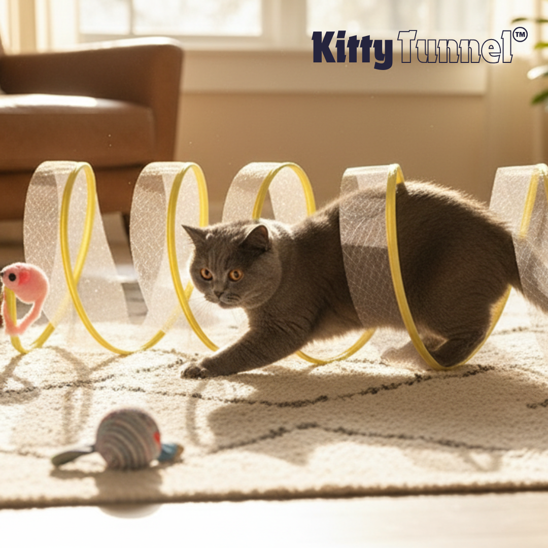 Túnel de juegos con plumas y sisal