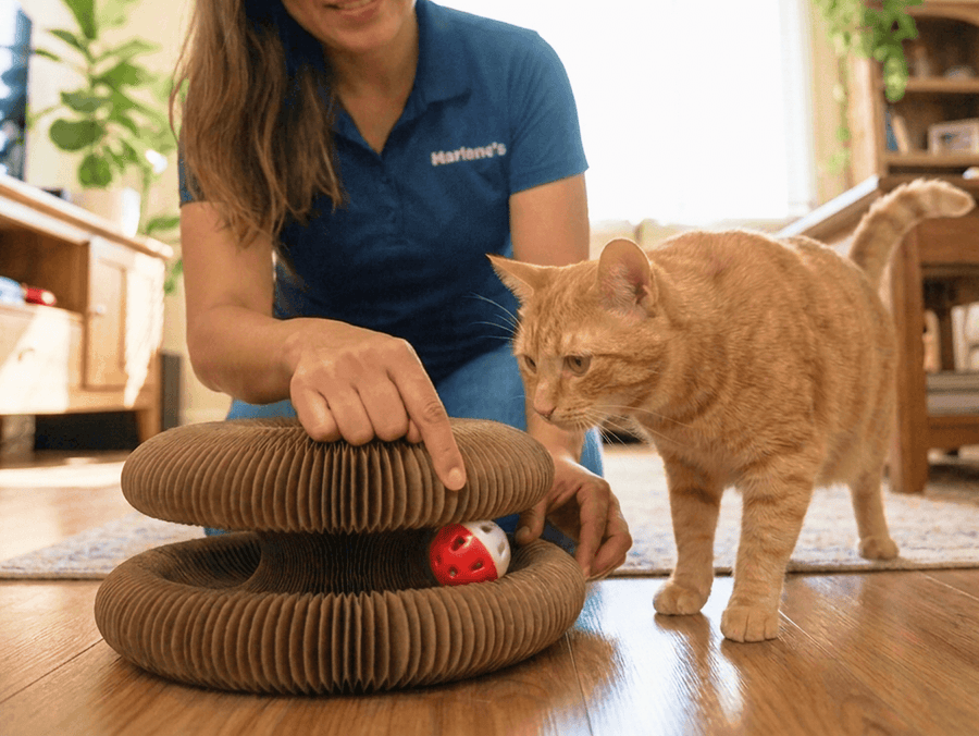 Showing the red ball inside the Kitty Kurlz